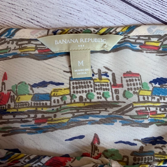 Banana Republic Seascape Print Tank Size Medium - Picture 4 of 7